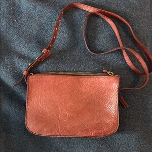 Madewell Rustic Red Leather Crossbody Bag